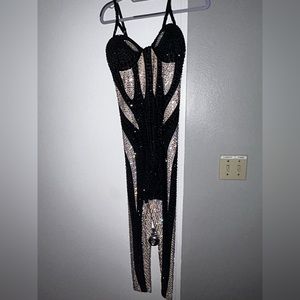 Mewmews Amalia Diamante Jumpsuit In Black